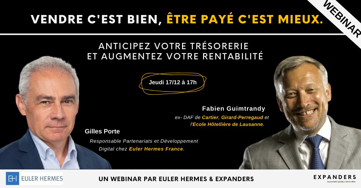 AllianzTradeFR's tweet image. "Vendre c'est bien, être payé c'est mieux": @Gil_Porte et @FGuimtrandy animaient la semaine dernière un webinar passionnant sur la sécurisation des échanges commerciaux! (Re)Découvrez tous leurs conseils d'experts 👉 ow.ly/92qz50CQQKN 

@HelloExpanders #Trésorerie