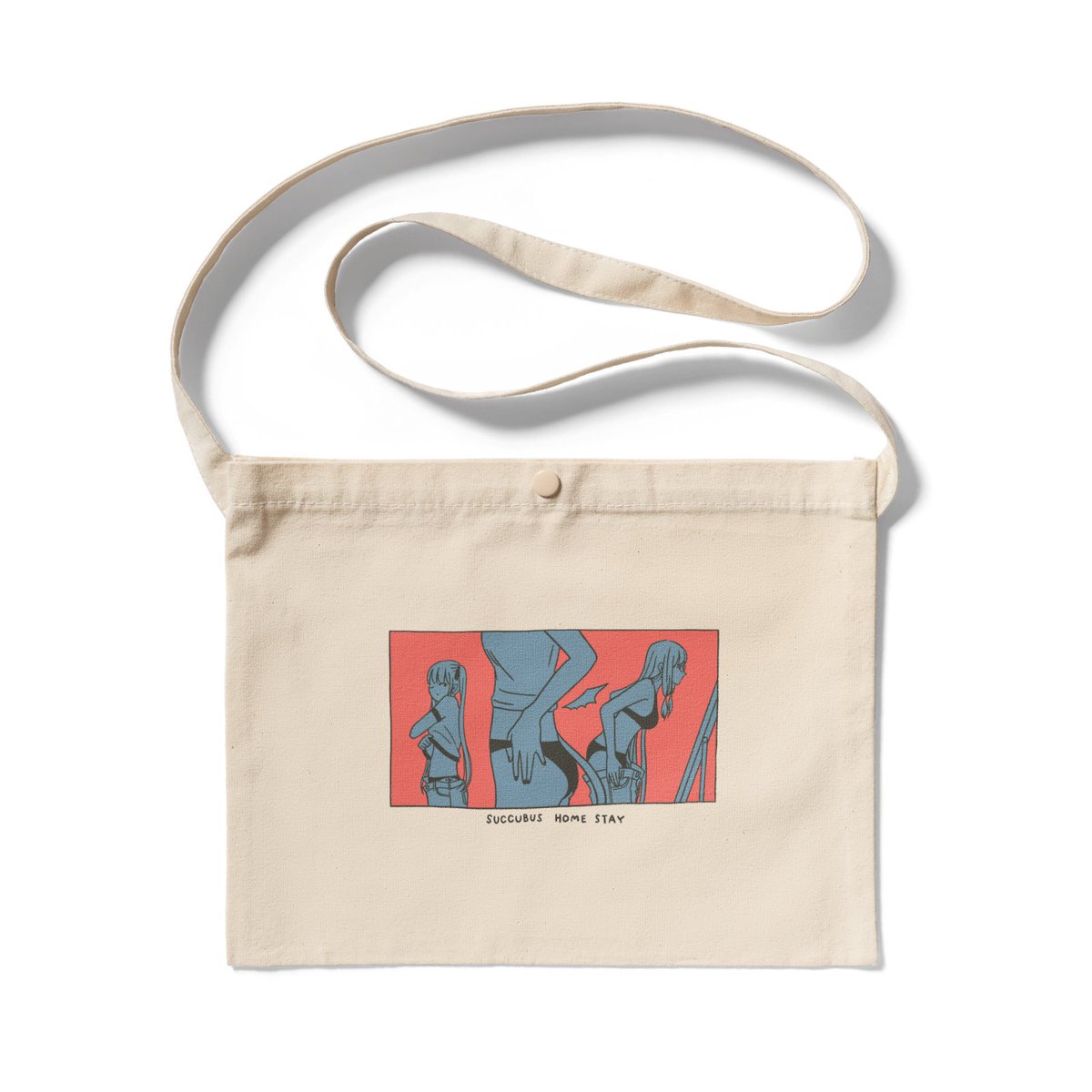 サキュバスホームステイのサコッシュが出来ました〜!
今回はお洒落寄りです✨

BOOTH:サコッシュ
https://t.co/UlmdZvc73r #booth_pm 

アートはイラストレーター の「no no mi」さんです☺️
シンプルながら印象に残る絵を描かれています🤞
https://t.co/zj3rmlrlP3 