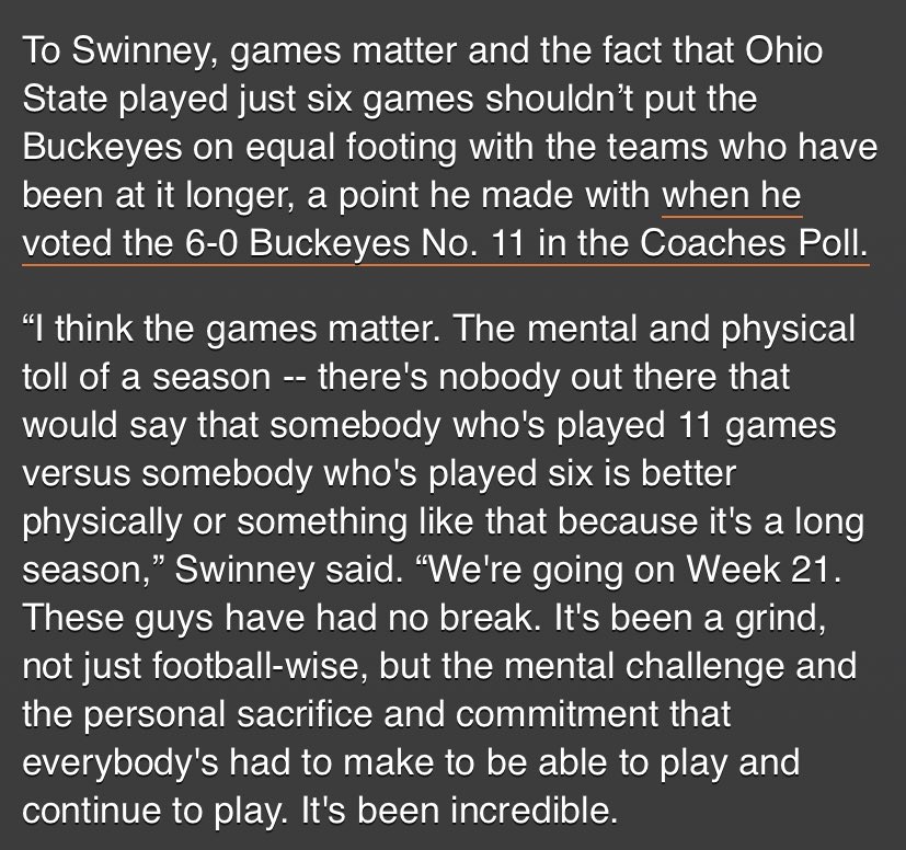 BarstoolOSU's tweet image. Dabo Swinney in 2018: “Our easier schedule is not the reason why we won the national championship, we weren’t more rested than Alabama”

Dabo Swinney in 2020: “Ohio State has a distinct advantage due to their easier schedule, they’ll be more rested than us”

🤡🤡🤡