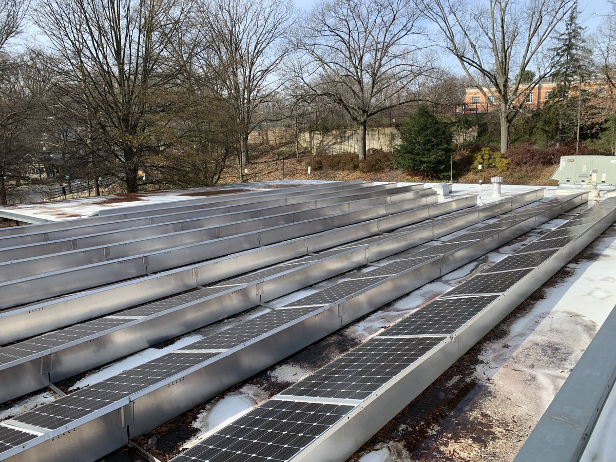 TkPkDeputy's tweet photo. Up on the roof today discussing storage options for solar panels and potential costs of solar panel expansion during new ⁦@takoma⁩ library construction #solarpower #solarenergy https://t.co/3CnpS28Pfn