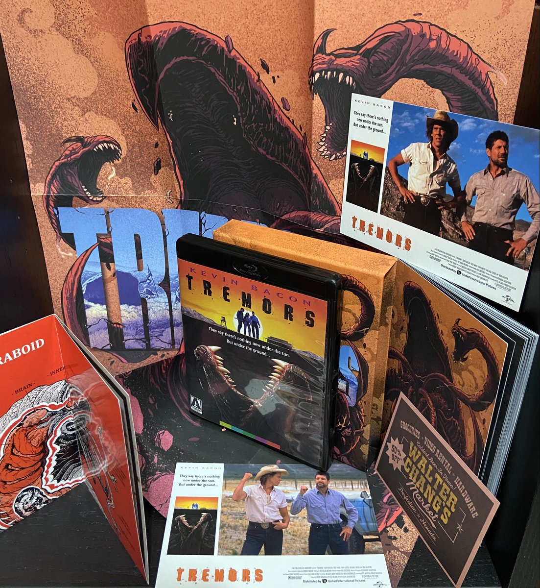 Roquentinesque's tweet photo. Finally in the house! This is just great, @ArrowFilmsVideo outdoing themselves again, a beautiful treat to one of my childhood memories, thank you so much! 📼💙📽️

#Tremors #Bluray #mailbox #arrowvideo #arrowfilms https://t.co/dFanOOXsP2