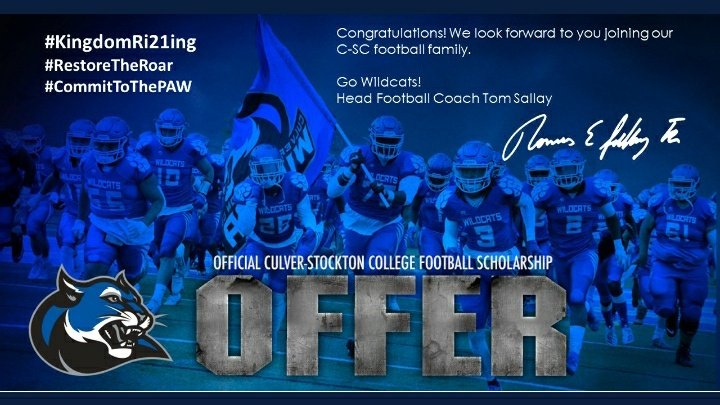 Appreciate my second offer - <a href="/CoachCutshaw/">Roy Cutshaw Jr</a> for giving me another opportunity to play at the second level
<a href="/BrandonHuffman/">Brandon Huffman</a>