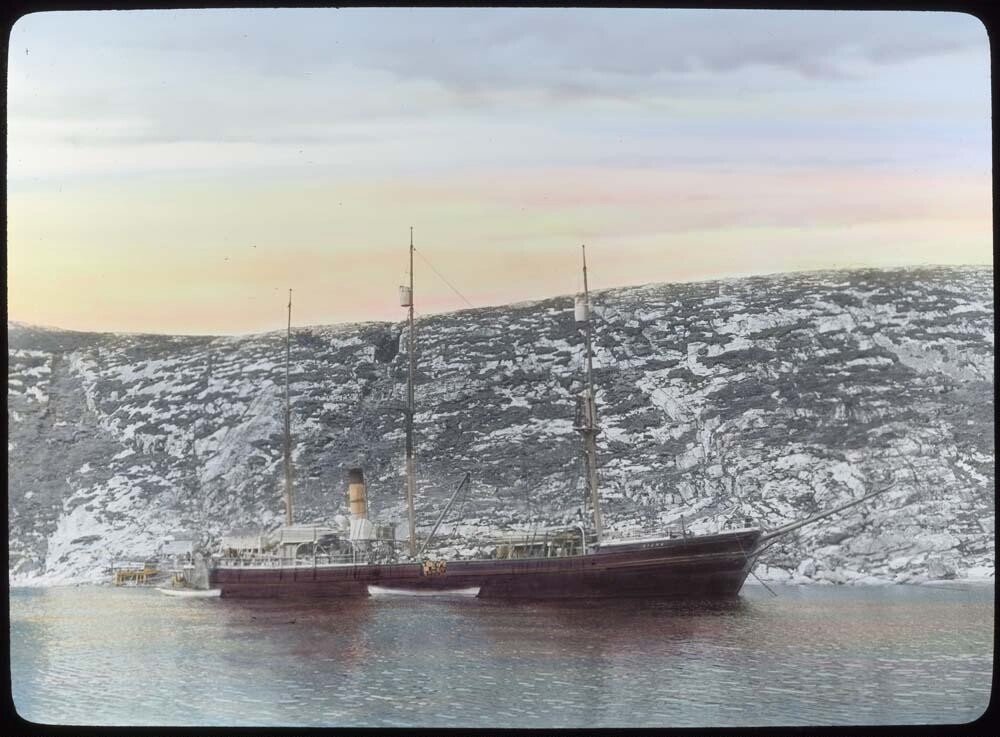 The Crocker Land Expedition started out badly when their first ship (the Diana, pictured) struck an iceberg (probably not this one, but maybe!) because the captain was drunk