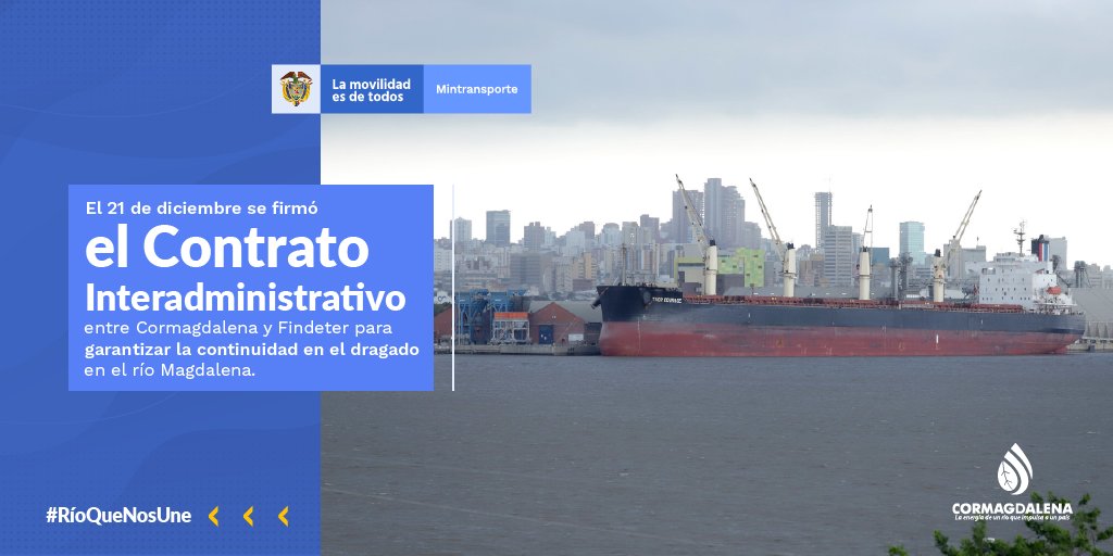 Cormagdalena's tweet image. #SabíasQue el Canal de Acceso a la Zona Portuaria de Barranquilla, el tramo Barrancabermeja - Pinillos; y el Canal del Dique son los tres sectores priorizados para garantizar las labores de dragado en el 2021. 

¡Estamos comprometidos con el #RíoQueNosUne!