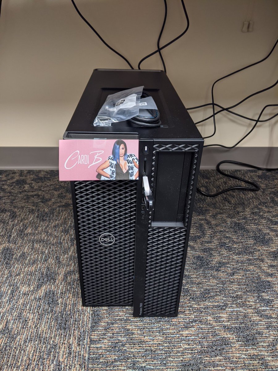 Our lab has a tradition of naming the computers after rappers and I had the honor of setting up the newest computer. I am proud to announce the newest addition to our computational family... CARDI B! <a href="/iamcardib/">Cardi B</a>