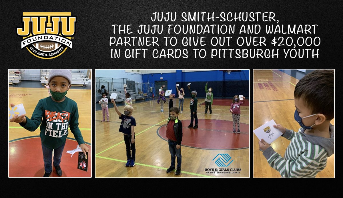 JuJu Foundation on Twitter: &quot;JuJu Smith-Schuster (@TeamJuJu) and the JuJu Foundation partner with @Walmart to provide over $20,000 in gift cards to over 200 Pittsburgh kids for the Holidays... VIEW RELEASE HERE: