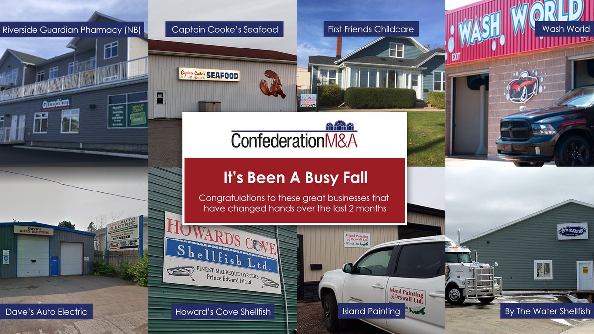 ConfederationMA's tweet photo. Things have been very busy over the last two months! A big congratulations to these eight great businesses that have recently changed ownership. Best of luck and happy holidays from the Confederation M&amp;A team. https://t.co/wVIRJglOK2