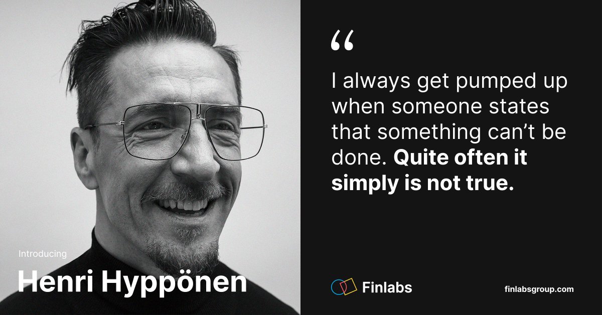 FinlabsOy's tweet photo. We're psyched to have @HenkkaHypponen join us as our CIO where he will be leading #innovation to push the limits of our #team, educate clients, and enlighten them on where to drive their business and products. 💪

#leadership #growth #DesignThinking #creativity #finlabsgroup https://t.co/GrZo3E2EgX