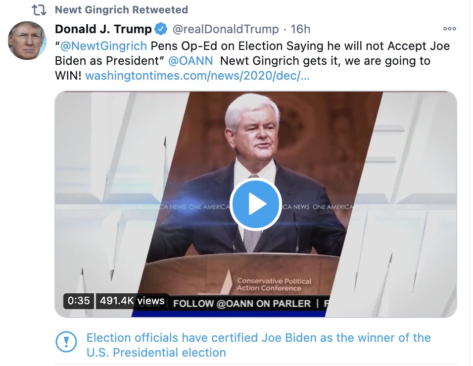 It is worth pointing out again that Newt Gingrich is one of the chief inspirations for the downfall of the Republic in Star Wars. Newt Gingrich is where Nute Gunray derives his name.