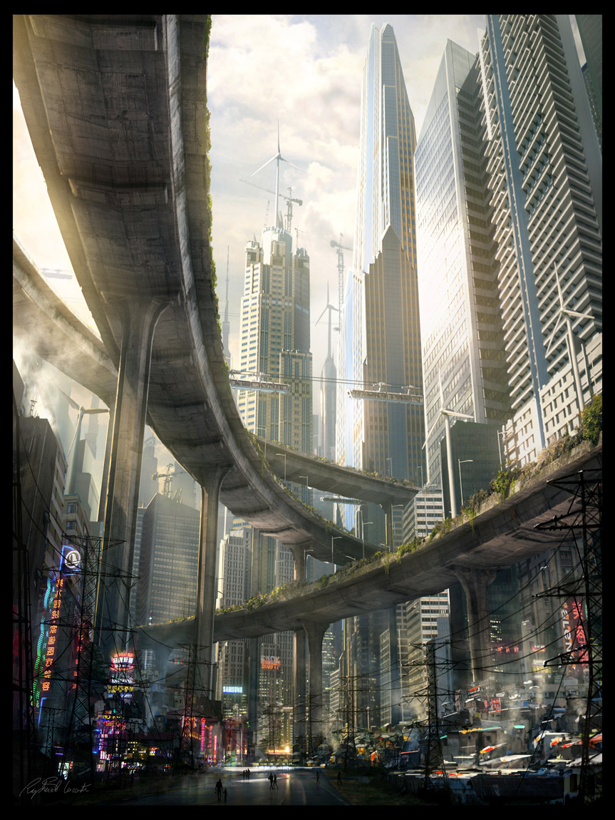 A concept art from Ubisoft's canned Cyberpunk project 