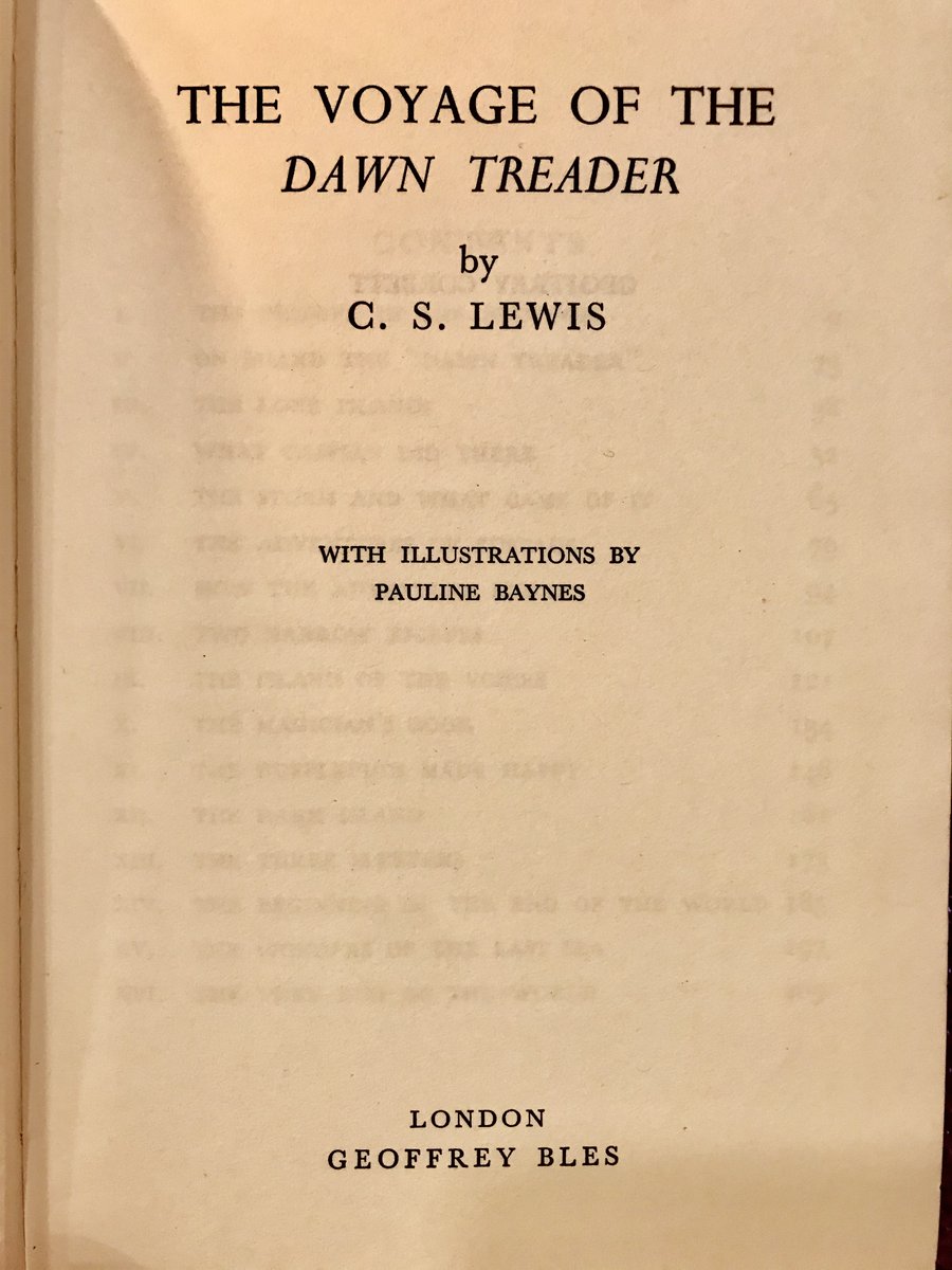 Reading books can be either a shared experience, or a solitary one.  @emilyasbjorn & I read aloud to each other, and it's a wonderful practice. But solitude is an essential part of the pleasure of silent reading. Or is it? This story starts with my copy of the Dawn Treader.2/