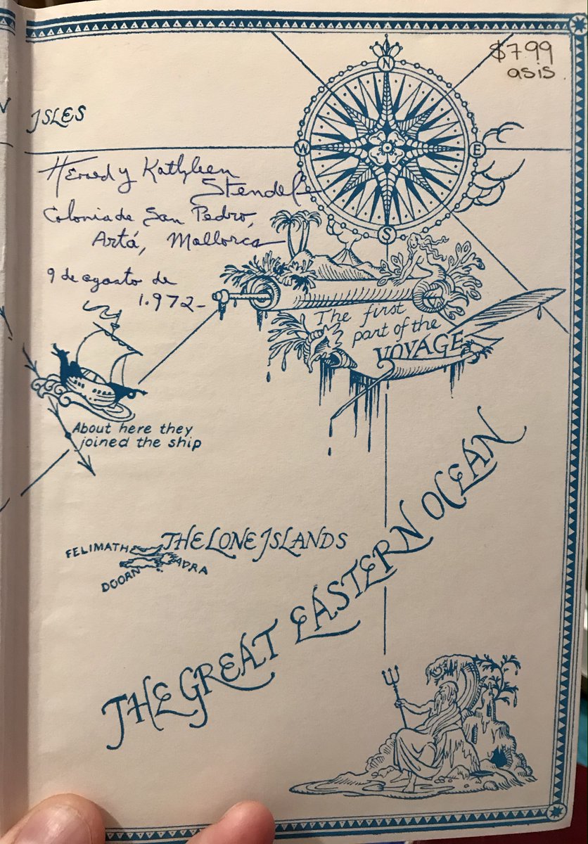It's a 1969 English hardcover. I bought it used from  @russellbooks in Victoria, for $7.99 "as is." It's not in great shape. It had, of course, previous owners, and those owners are what this story is about:Herald & Kathleen Stendel3/