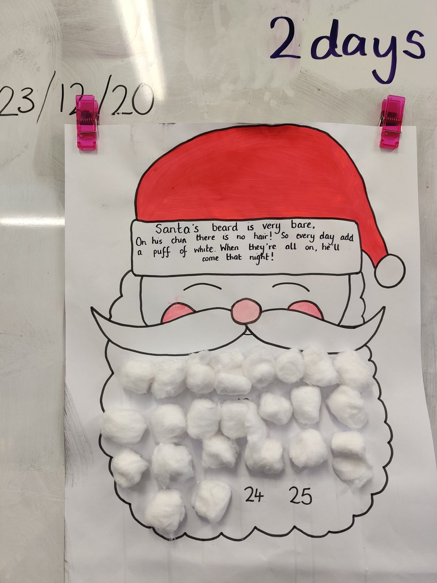 StCronansRoom1a's tweet photo. I told the class we'd continue the countdown to the big day! Hope you're all staying safe and well and are very excited for Christmas! It's definitely a different one this year but we spoke loads about what we can enjoy and look forward to this year! 🎄 https://t.co/5ZvTIWyRVt