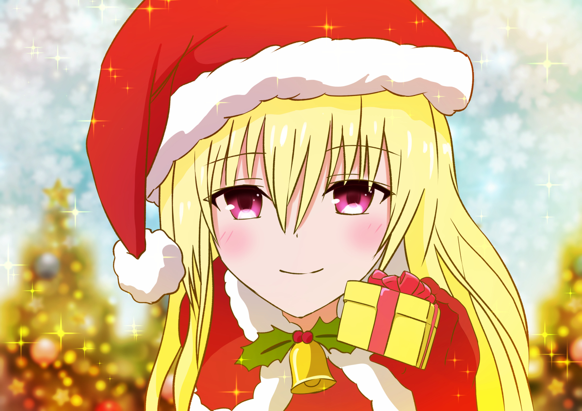 サンタ、ヤミちゃん! #ToLOVEる #ヤミ #金色の闇 #ToLOVEるダークネス #クリスマス #誕生日 #誕生日絵 #サンタ #サンタコス #女の子 https://t.co/KU05XZVg7x 