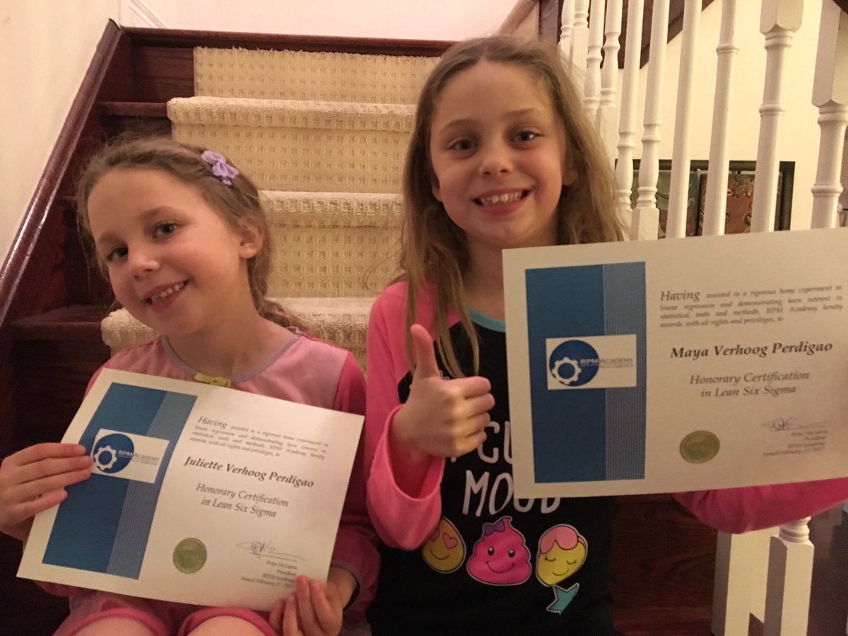 Juliette and Maya.. our youngest Lean Six Sigma learners ever!  Three years have flown by... Consider the volumes a child learns over that period of time to that of us adults.  Oh, to be able to learn like a child again!  #lean #leansixsigma #leansixsigmacertification #agile