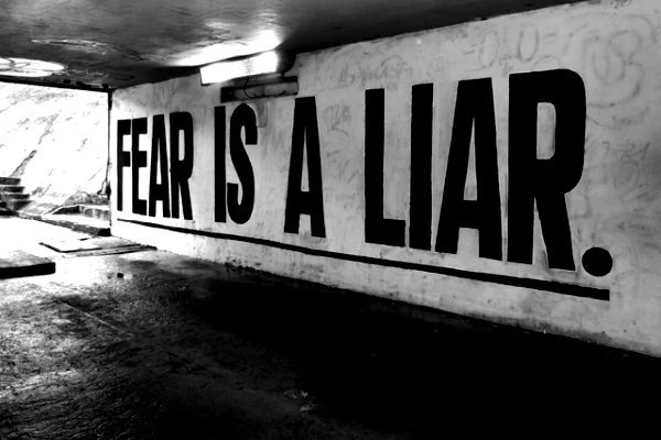 Always remember... Fear is a Liar. An idea implanted in your brain.It's fabricated to invoke emotional attachment.To debilitate you &Mentally misguide you.Do not live in fear.Submission is not an option.Be strong.You're not alone.