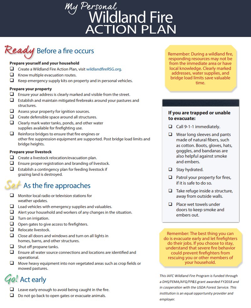 CCFirenIncident's tweet photo. #ReadySetGo (#RSG)#WildlandFireGuide just for farmers and ranchers: https://t.co/KfxumKa66h 
#DefensibleSpace #HelpFireFightersHelpYou https://t.co/xkyn1sB4Kk