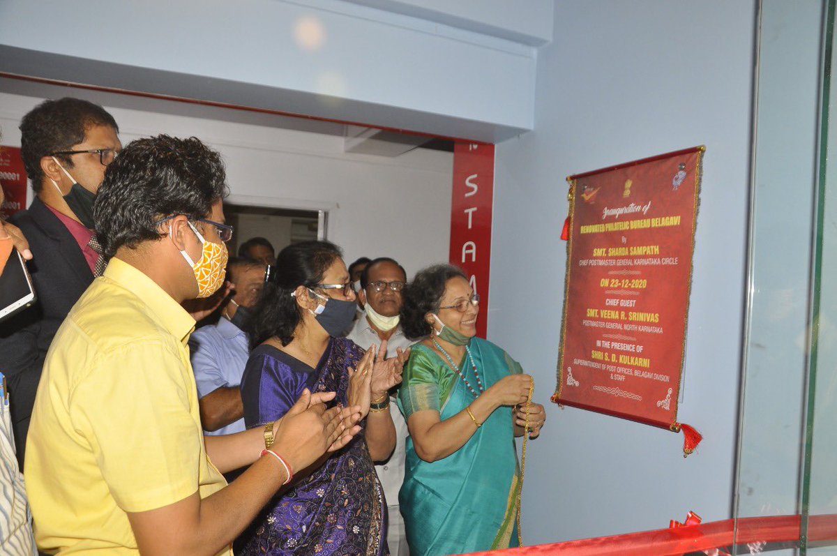 of_belagavi's tweet photo. Renovated Philatelic Bureau Belagavi, One of the most beautiful Stamp Gallary in India inaugurated by Smt Sharda Sampat CPMG Belagavi, Smt Veena Shrinivas PMG NK Region Dharwad and Shri S D Kulkarni SPOs Belagavi. https://t.co/AsONwsLiQU