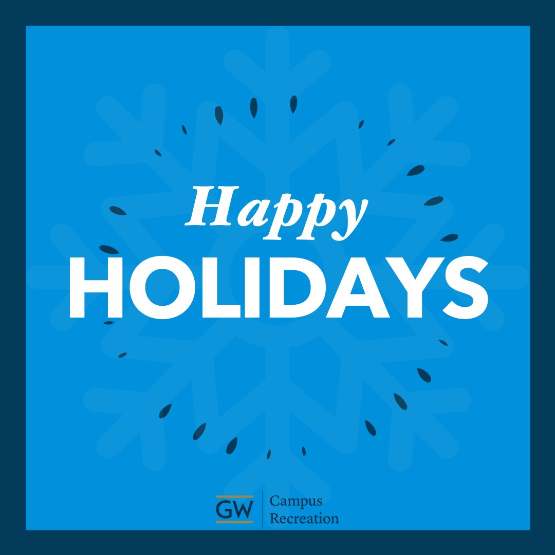 Our Campus Rec Team would like to extend warm wishes to you and your loved ones during this holiday season! THANK YOU for all of your patience, continued support, loyalty, and understanding during a very challenging fall semester. Have a wonderful break! 💙💛