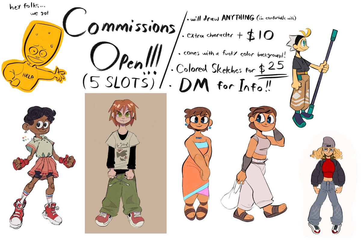 Hello Everyone! I am opening up commissions for a short time due to some slight money troubles. I am starting with 5 slots, if there are any questions feel free to DM me! Share around it'll help a lot! #commissionsopen #commissions #commissionart 