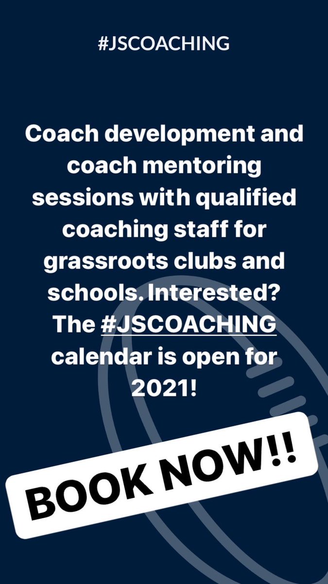 coach_jsmithson's tweet photo. Our coaching calendar is now open for 2021!! We are away of the current covid restrictions so certain sessions will be web based!

DM to book your spot for your club or school.

#JSCOACHING #JSRUGBYCOACH #development #grassroots #education #growth https://t.co/MZ4qXoXSiG