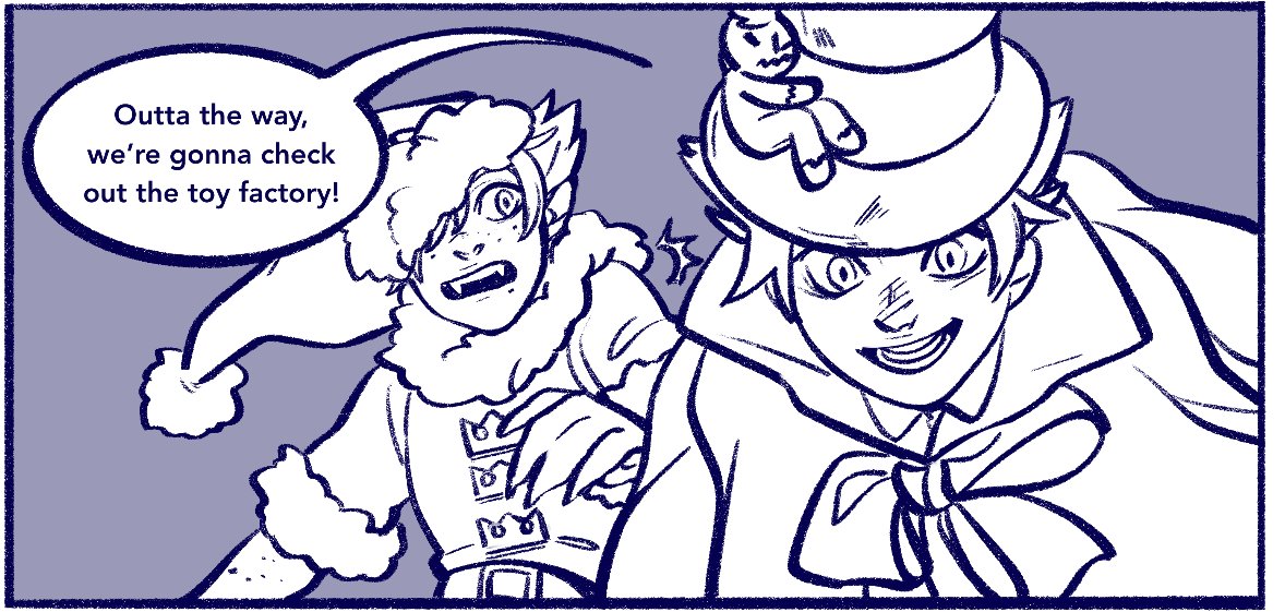 Since it's the season, I just wanted to throw out that I have a heart hotel Christmas comic!!! (that I kinda rushed in two weeks but who cares about the details) 
It's pay-what-you-want on gumroad!
??? https://t.co/RWK4QKQTKh???
Merry Christmas Eve Eve! 
