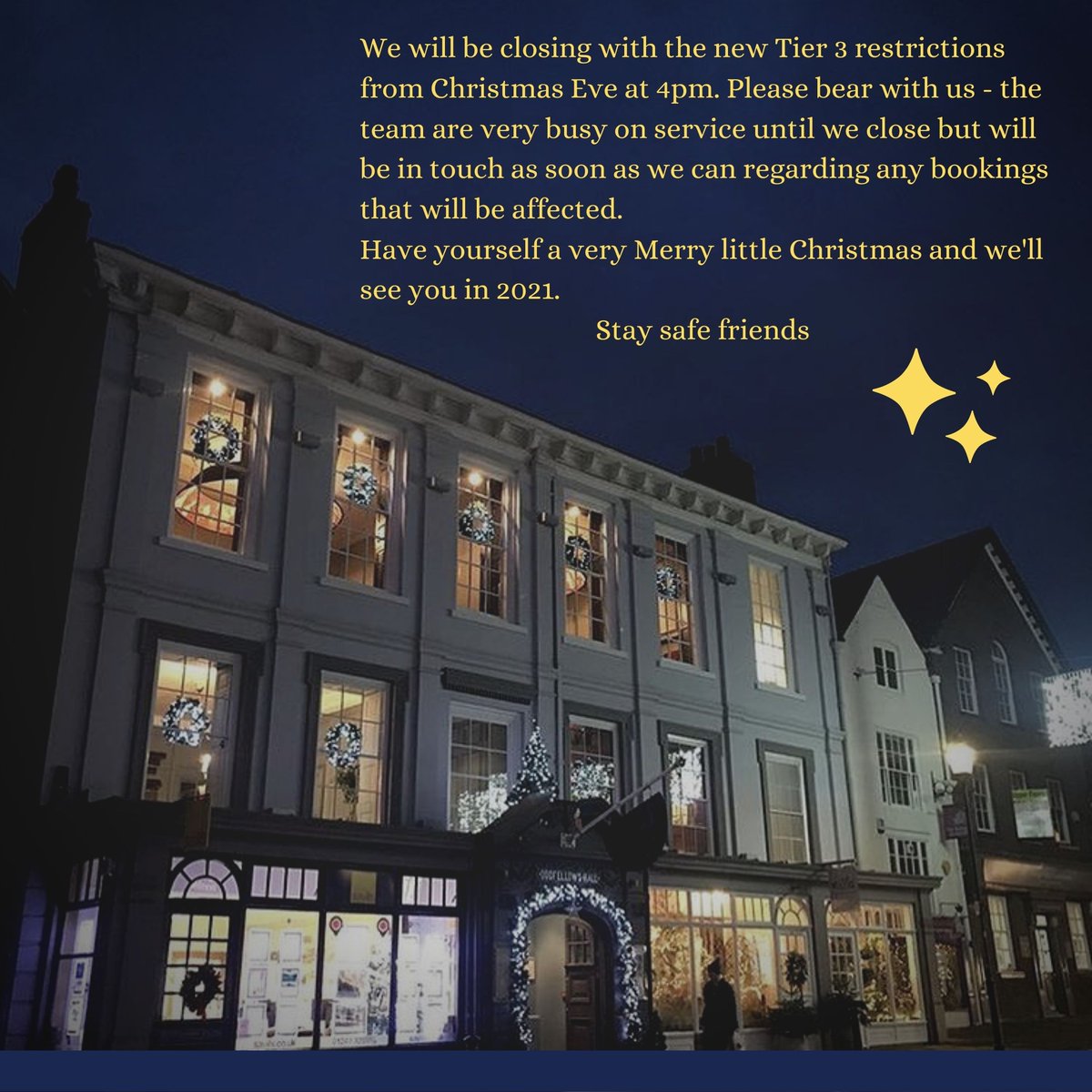 To contact the team, please use the e-mail address reception@oddfellowschester.com 💙💙💙