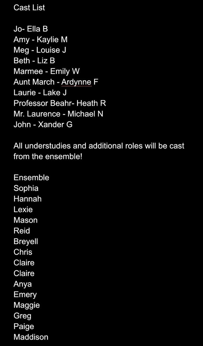 Congratulations to the cast of Little Women!