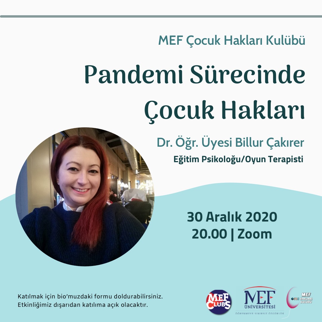 mefcocukhaklari's tweet photo. Merhaba!
MEF Çocuk Hakları Kulübü etkinliklerine hız kesmeden devam ediyor.🎈Pandemi döneminde çocuklarımızın eğitim, sağlık, güvenlik hakları ile ilgili hep birlikte konuşalım ve bilinçlenelim! @PskDrBillur @Muhammed__Sahin @ClubsMef https://t.co/jzaDvCB9Kp