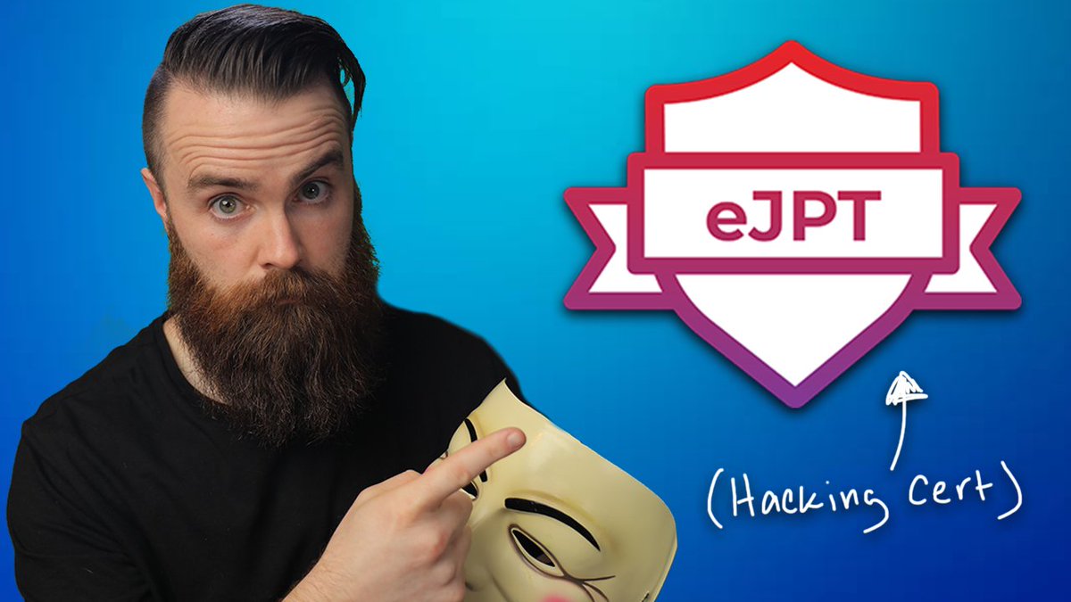 NetworkChuck's tweet image. the eJPT....a hands-on hacking cert for beginners -------&amp;gt; youtu.be/E_xbHTPwhIQ

Giving away some @ine today :)

Also, a little something special from @davidbombal ...so ya better hurry!