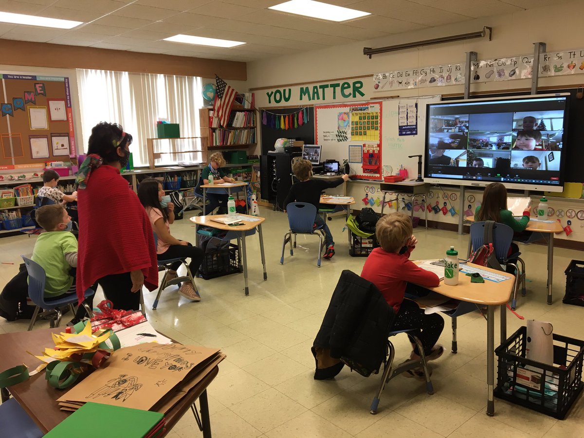 First grade had fun celebrating Christmas virtually. We played some fun guessing games and did some dancing!  Merry Christmas and enjoy your break! <a href="/edormer1/">Elizabeth Dormer</a> @LesterSpEd  #naplescsd
