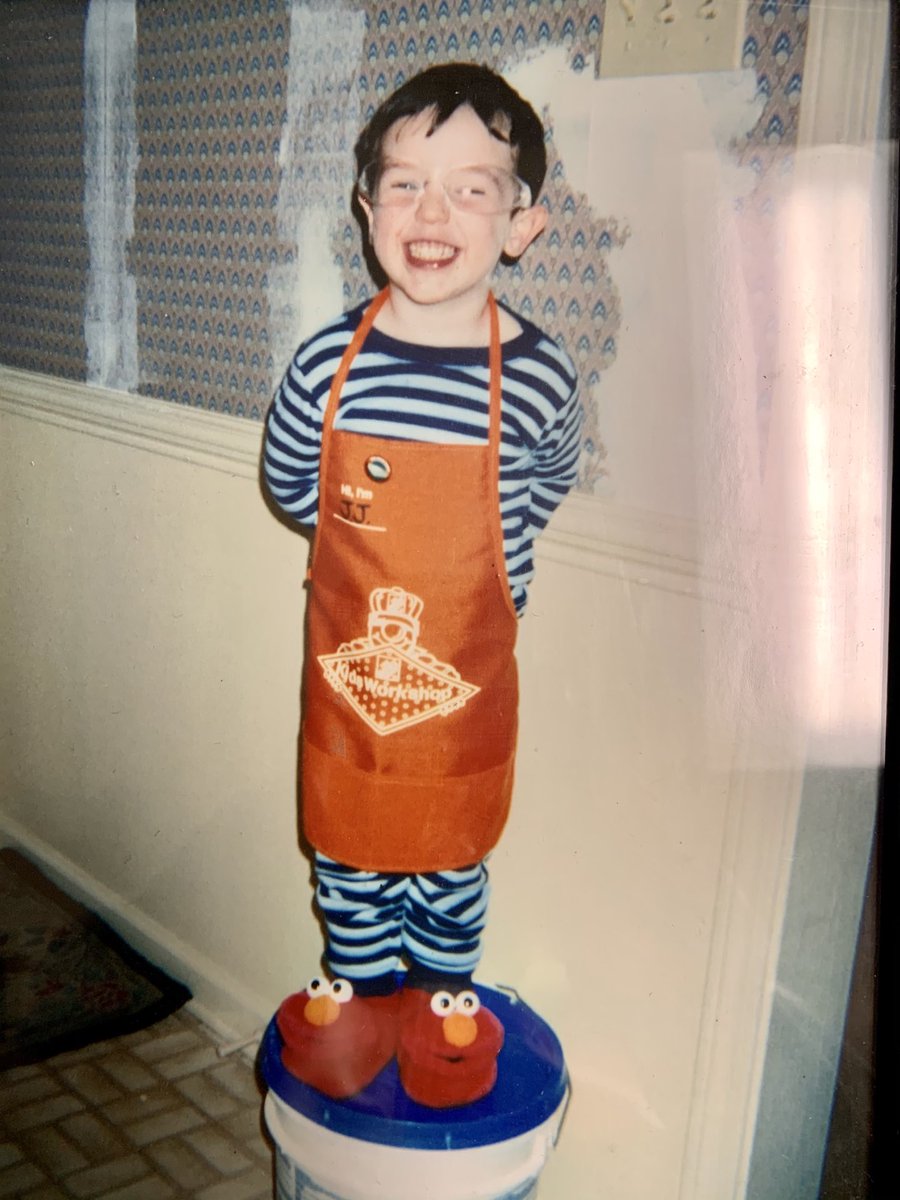 marquee_hall's tweet photo. Who would have thought that 20 years ago a kid’s workshop kit and an apron would help inspire a 3yr. old (with an adorable smile and Elmo slippers to match,I should say)to become a awesome leader!! Congratulations James Kennedy Jr. on your Promotion to ASM!! https://t.co/yJGK0n6Czr