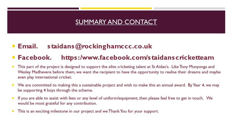 St. Aidan's Cricket Team tweet media
