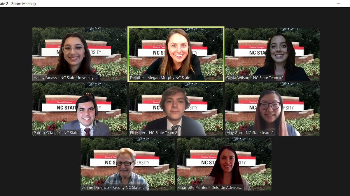 applyncstate's tweet photo. Read more about @NCStatePoole's team of five students that was named one of the regional winners of Deloitte's FanTAXtic! The team will compete in January for almost $50,000 in scholarships! #12DaysofNCState ➡️ https://t.co/pHaf1NMLZJ https://t.co/vmEBKIqKFa