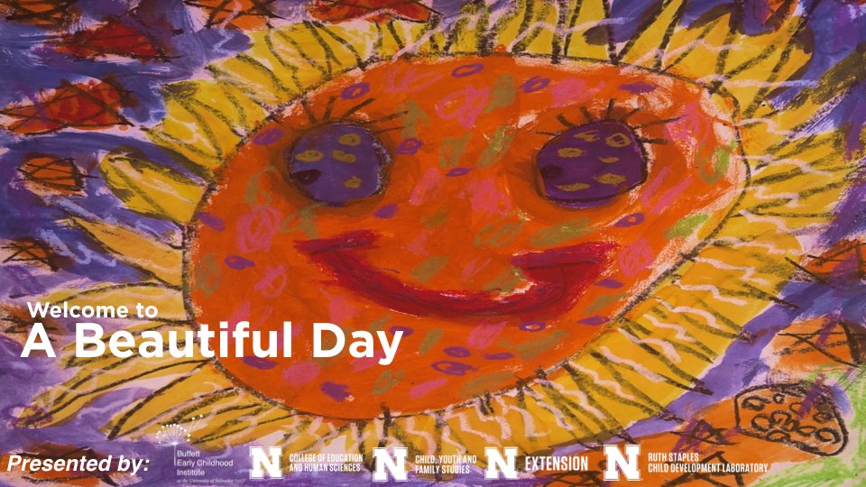 UNL_CYAF's tweet photo. A Beautiful Day was created with children and families in mind. 

Learn more about the project, which has a two-fold goal of fostering learning and play and supporting caregivers during times of physical distancing, here: https://t.co/rprV93TPww https://t.co/jplAk3lYGO