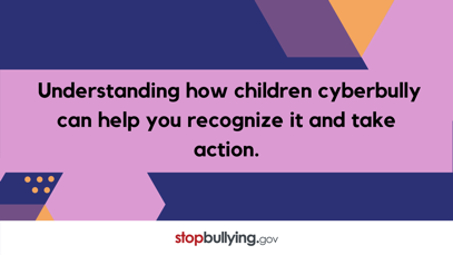 StopBullyingGov's tweet photo. Cyberbullying can be hard to notice. By understanding how children cyberbully, you can take the appropriate actions to stop it. #StopBullying #Cyberbullying
https://t.co/x7DuXoJwyo https://t.co/qXlXWhx5k4