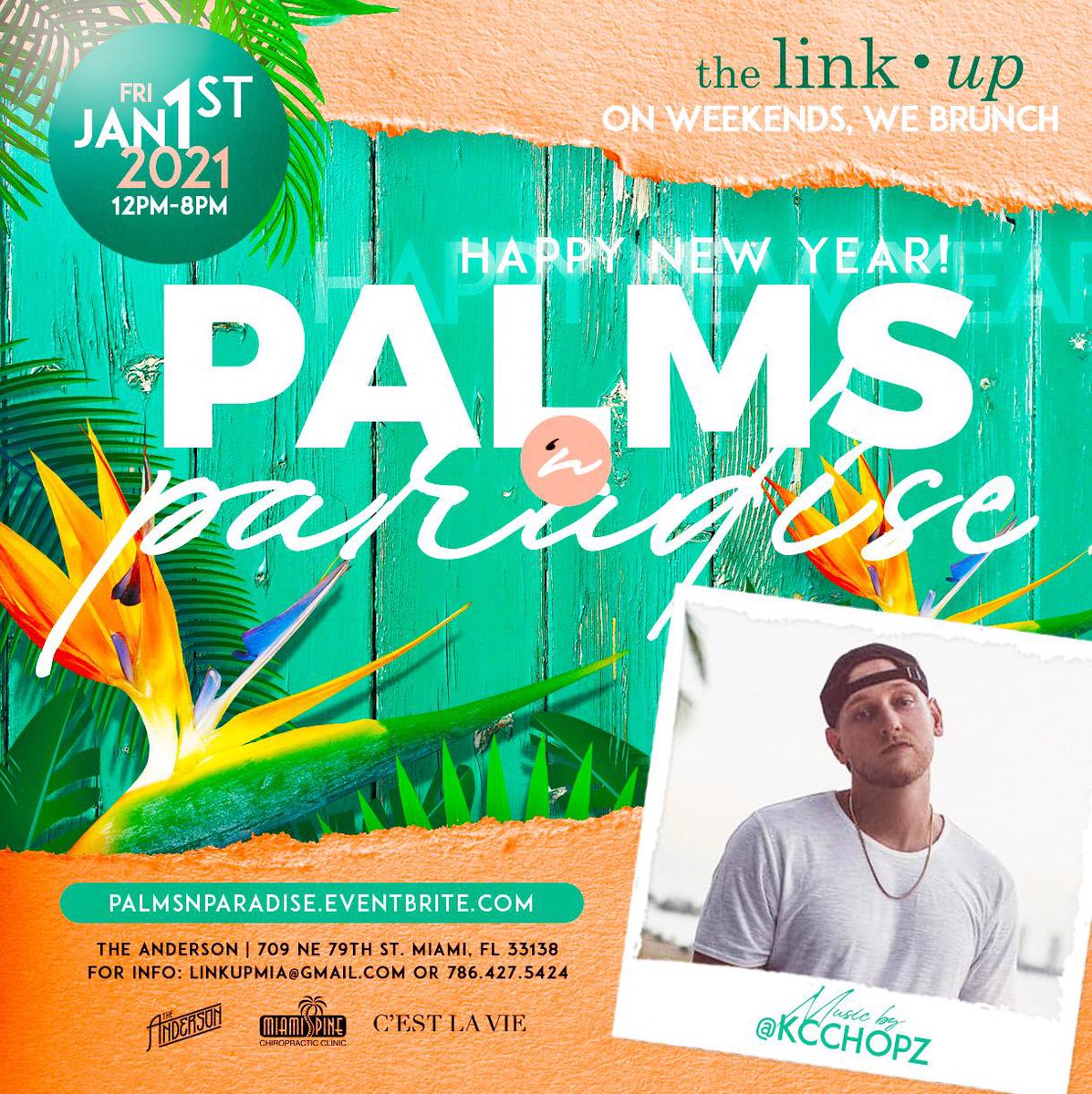 TheLinkUpp's tweet photo. π΄ #PalmsNParadise π΄
Friday, January 1st
New Yearβs Day π
Music By π§ @KcChopz @Deion_MVO
Location: @theandersonbar
Hit The Link For Free RSVP:
https://t.co/t2vHfS34tb
#TheLinkUpMia #Miami #Brunch https://t.co/J5yHIYKyUn