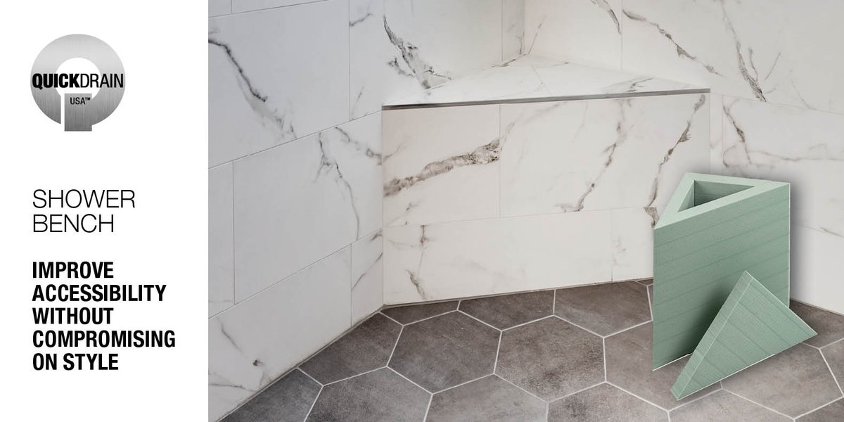 Oatey_Co's tweet photo. The QuickDrain Shower Bench comes ready to assemble & doesn't require mechanical fasteners/anchors – great way to add a stylish bench seat & improve accessibility. https://t.co/XaZ1YsqKuC
#quickdrain #showerbench #bathroomrenovation #showerrenovation #ADAbathroom https://t.co/aKLBu7M21G