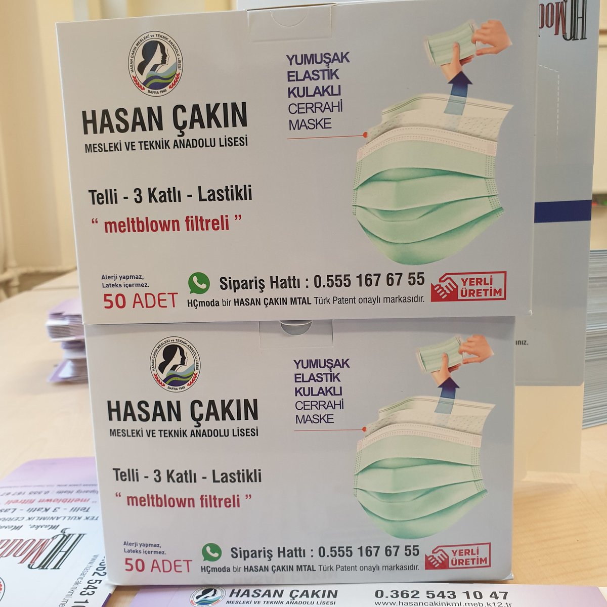 okuluretimi's tweet photo. Bafra Hasan Çakin Mesleki ve Teknik Anadolu Lisesi tescilli #hcmoda markamızla yeni nesil maskelerimiz @HasanCakinMTAL https://t.co/PQ70occsuF https://t.co/BJWjQoCHfb