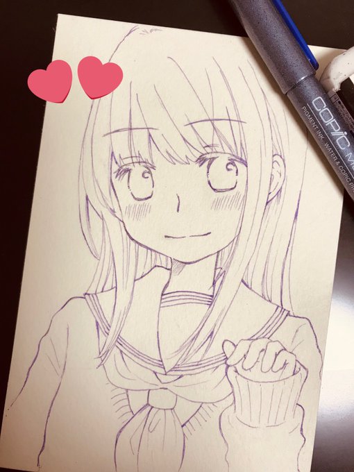 わりとペン入れ上手くいった気がする…☺おやすみなさい😌😌 