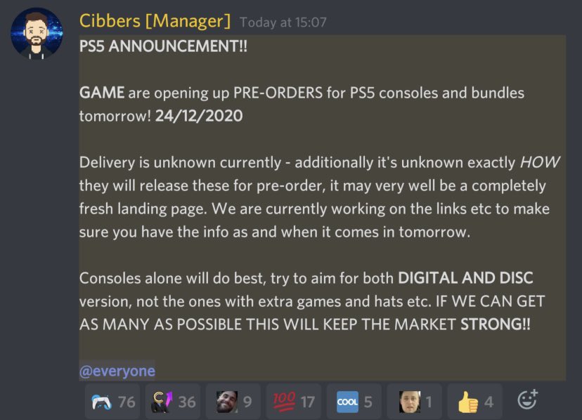 PS5UKStock's tweet image. 🚨 GAME are apparently releasing stock tomorrow for pre order. 

From the leader of a scalper group 🤬👇