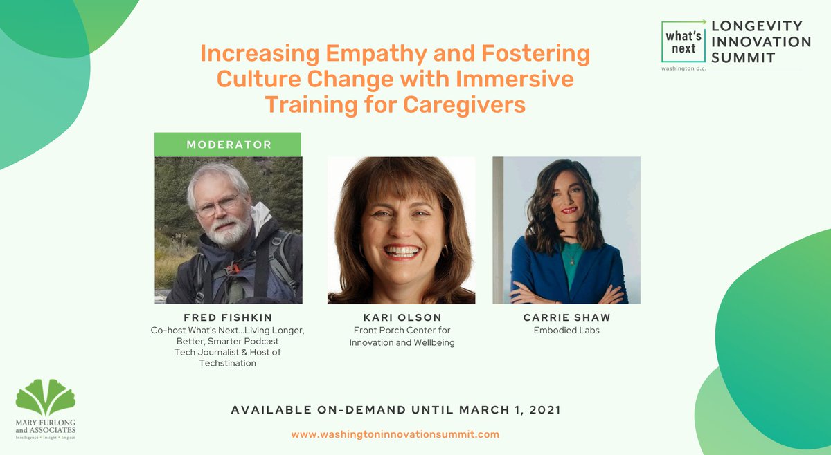 Ready to learn how immersive #training tools can benefit #caregivers and how this leads to positive changes in #workplace behaviors? Register for on-demand access to our #LongevityInnovation Summit platform today! 20% off holiday discount available now at: washingtoninnovationsummit.com