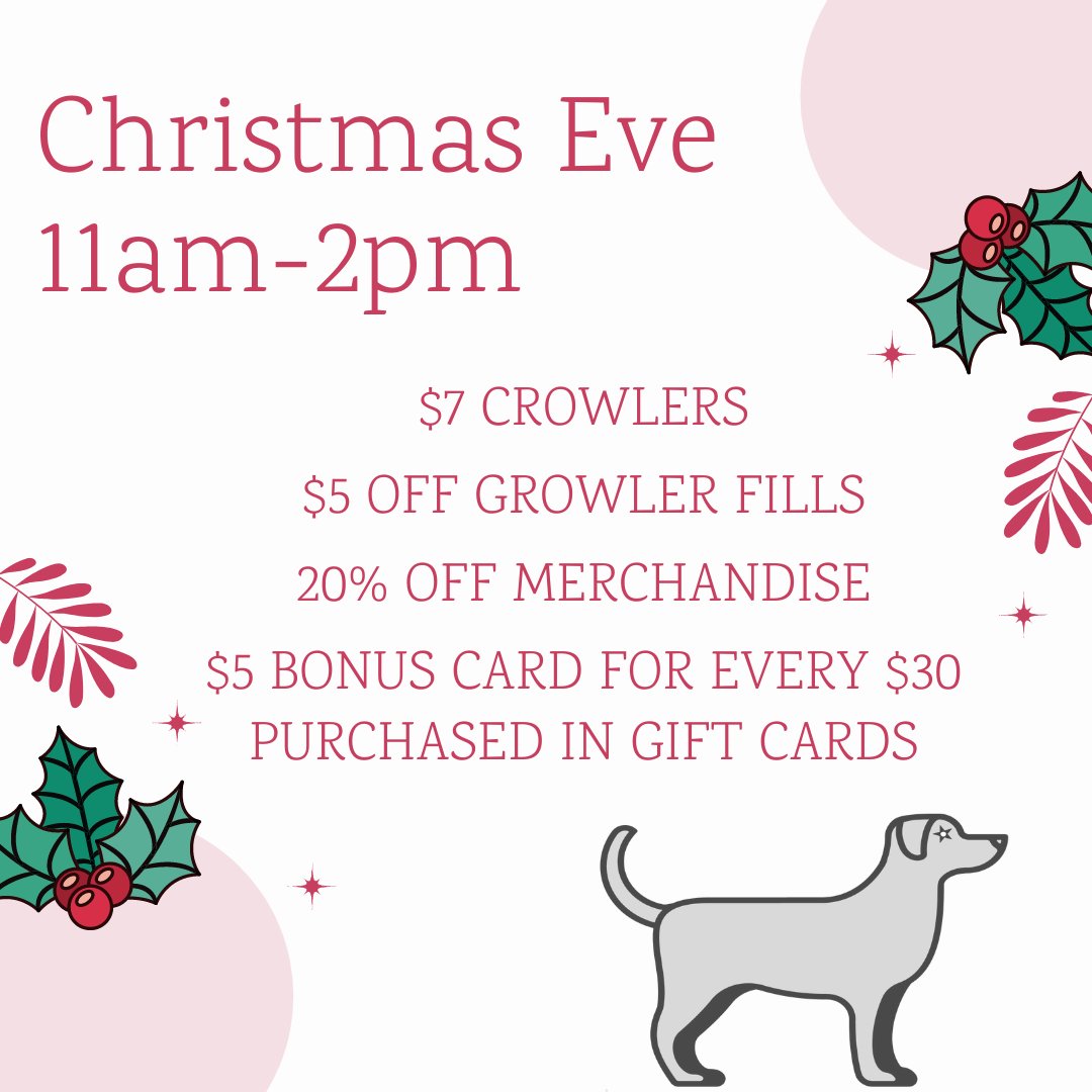 5citiesbrewing's tweet photo. This Thursday Christmas Eve!! We will be open 11am - 2pm for all the carryout deals!! 
-$7 Crowlers
-$5 off Growler Fills
-20% of merchandise
-$5 bonus card for every $30 in gift card purchases
Get out, shop local, and stock up on all the treats!!
#henryapproved https://t.co/ODTh7WY4gc