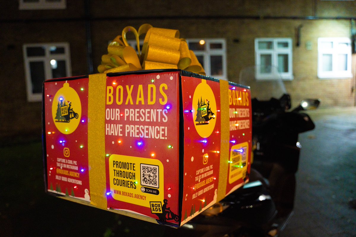 AgencyBoxads's tweet image. Our BoxAds Christmas wrap🎄| This is an example of how a blank canvas on the back of a food delivery courier can be used to share your message in a unique way.
Want to advertise you brand on thousands of couriers? drop us a DM
📸 @valerius_studios 
#BoxAds #PromoteThroughCouriers