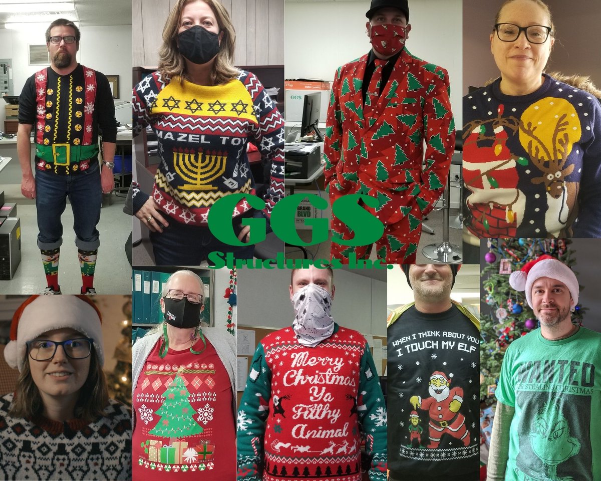 Having some festive fun before the holidays. Which is your favourite look from the line-up? #uglysweaterday #uglychristmassweater #HappyHolidays