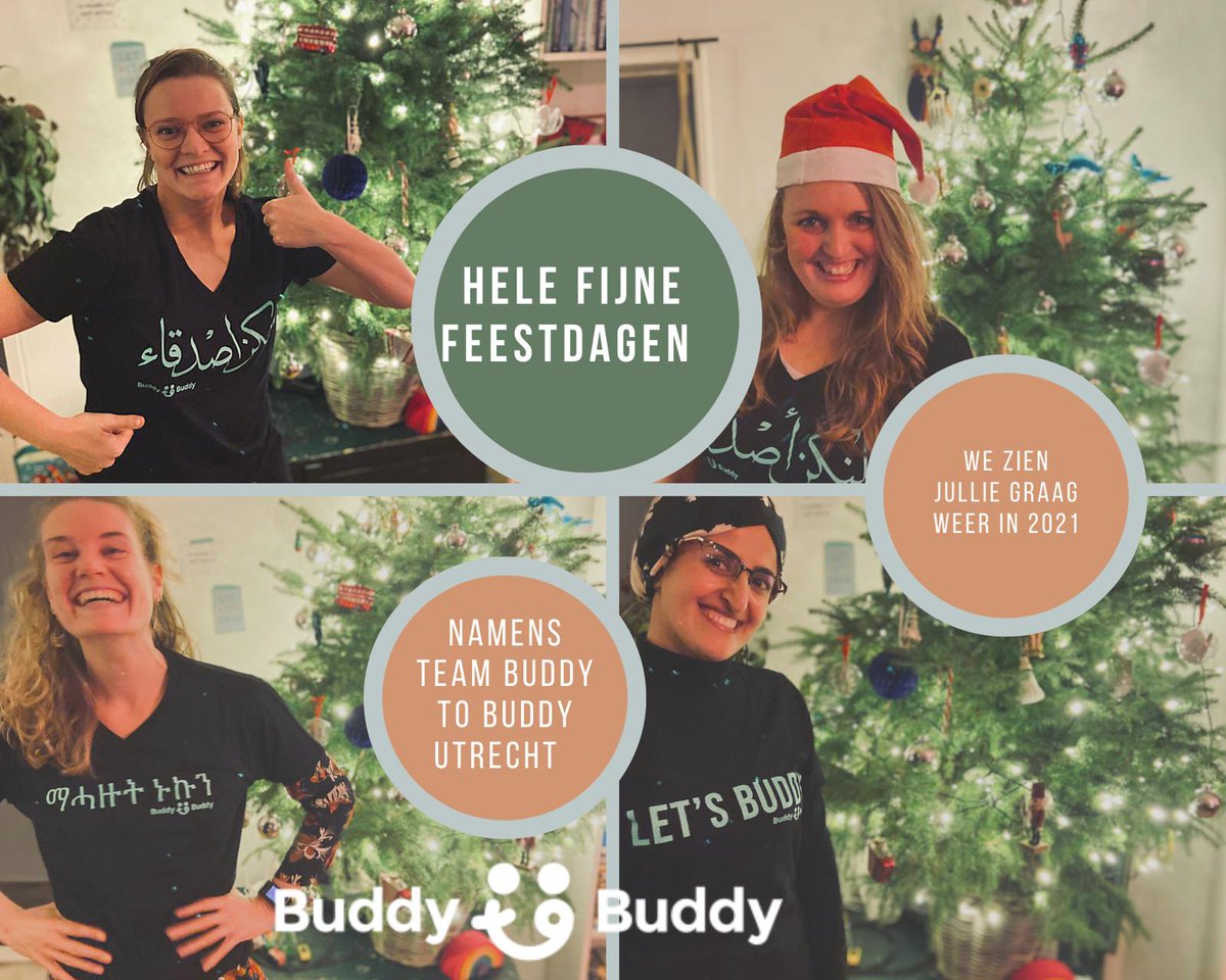 Fijne feestdagen van <a href="/Buddy_to_Buddy/">Buddy to Buddy</a> én op naar 2021 met nog meer mooie bijzondere ontmoetingen! Dat Utrechters en nieuwkomers in onze stad met elkaar mogen verbinden, en mensen zich minder eenzaam hoeven te voelen! LET'S BUDDY in 2021!!