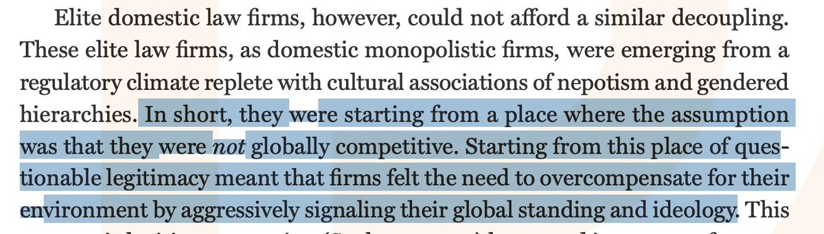 I think this is a fascinating example of elite firms & authoritarian states using gender to compensate for limited international legitimacy in other areas!So though this book is rooted in soc psych & organisational sociology, i'd strongly recommend it to political scientists!