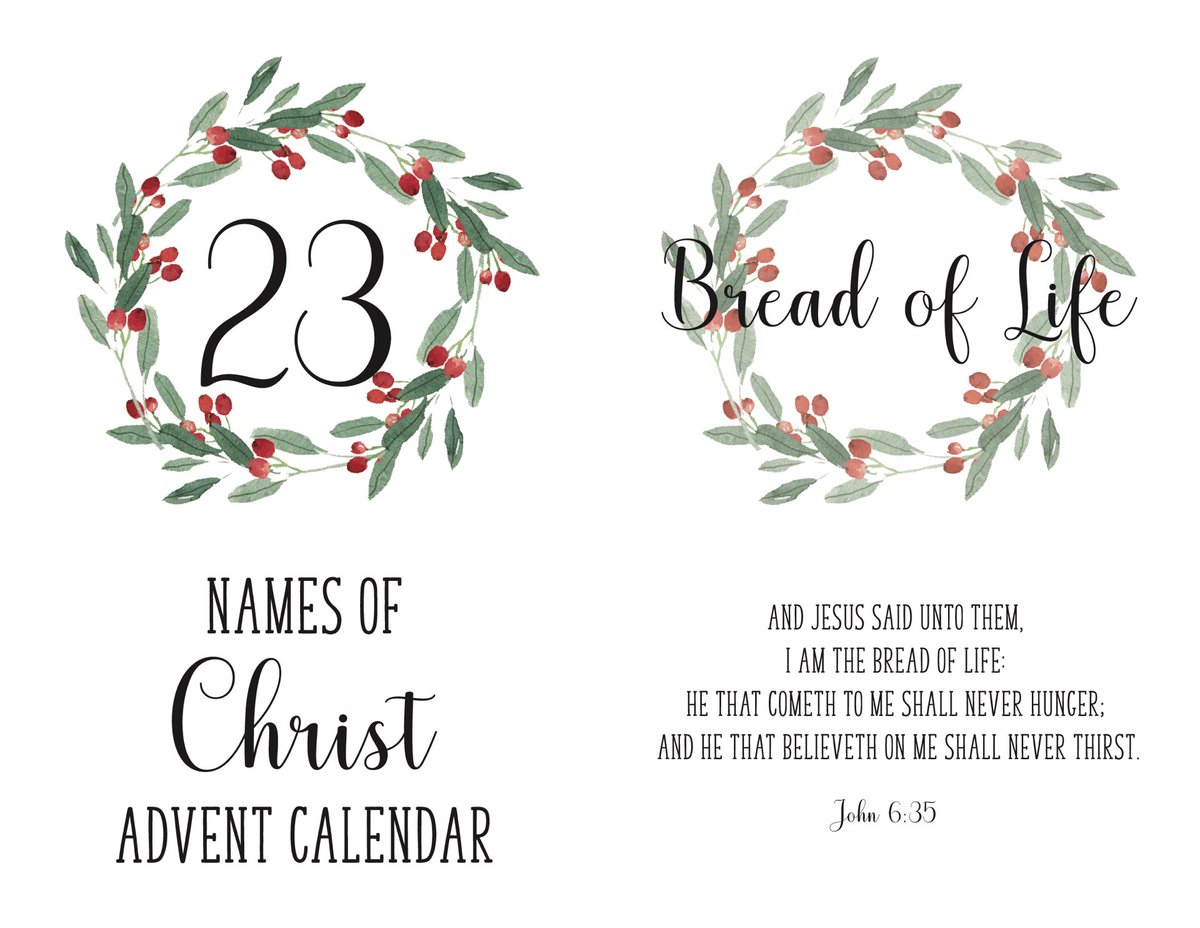 DocOct's tweet photo. Day 23. Bread of Life. John 6:35. #NamesOfChristAdvent #LightTheWorld https://t.co/5VeDnIEspG