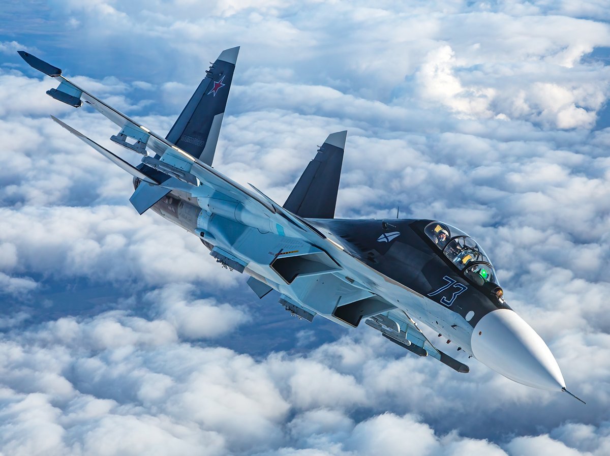 Russia's tweet photo. ✈️ If there is perfection in design, it is 🇷🇺 #Russia's Sukhoi aircraft. @UAC_Russia_eng #RussianWings #WordsNotEnough
📸 Russian Naval Aviation #Su30SM patrols the skies © A.Rybalchenko https://t.co/Nlyza6cTS5