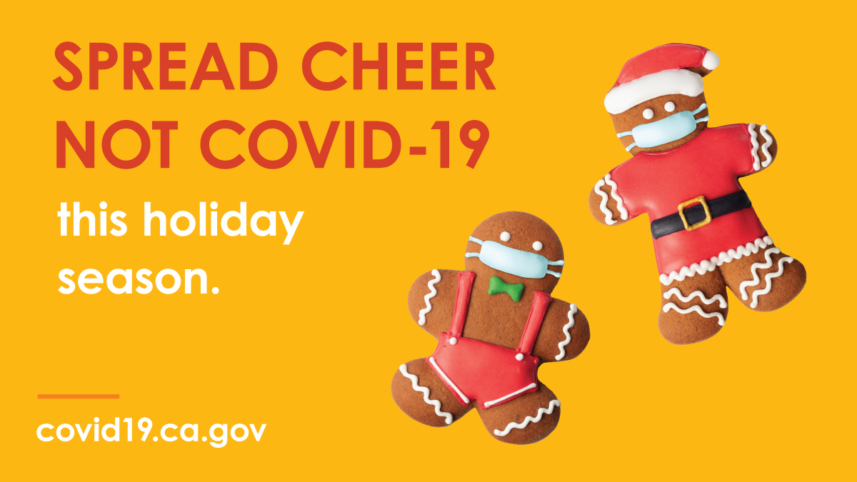 CAPublicHealth's tweet photo. ICUs are filling up at an alarming rate; We each need to do our part to #StopTheSpread. Spread cheer, not COVID. #HomeForTheHolidays https://t.co/Wqjy0BQNI7